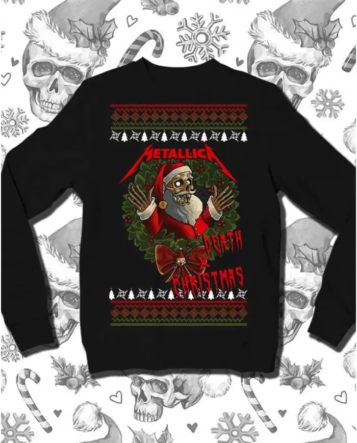 Camiseta Estampada Navidad Metallica Death Crhismaths 🤟 Calidad Premium