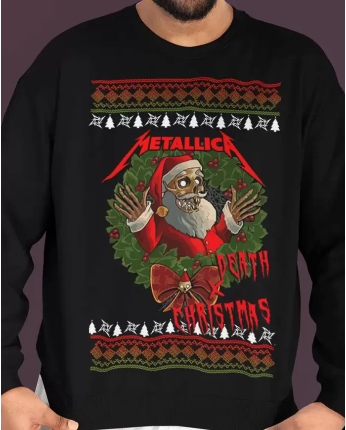 Camiseta Estampada Navidad Metallica Death Crhismaths 🤟 Calidad Premium