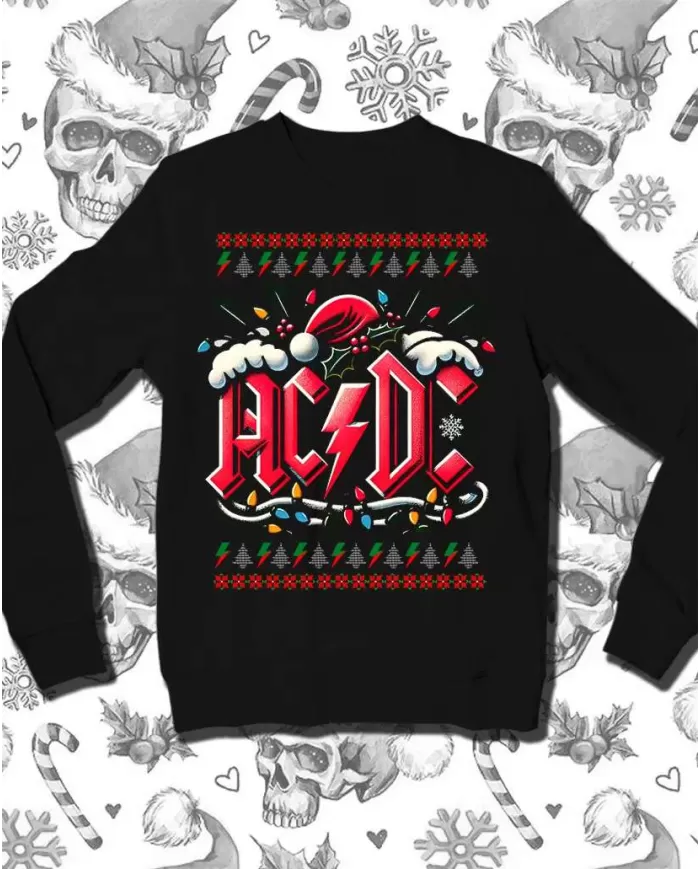 Camiseta Estampada Navidad ACDC 🤟 Calidad Premium