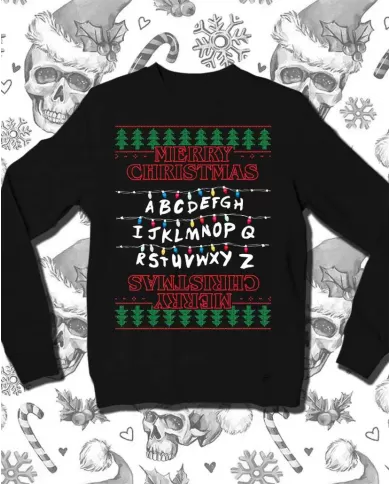 Camiseta Estampada Navidad Stranger Things ABC 🤟 Calidad Premium