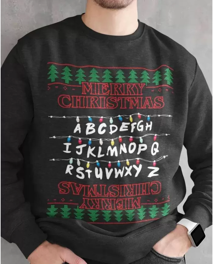 Camiseta Estampada Navidad Stranger Things ABC 🤟 Calidad Premium