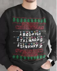 Camiseta Estampada Navidad Stranger Things ABC 🤟 Calidad Premium