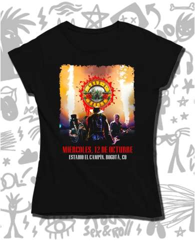 Camiseta Estampada Guns And Roses Bogota 23 🤟 Calidad Premium