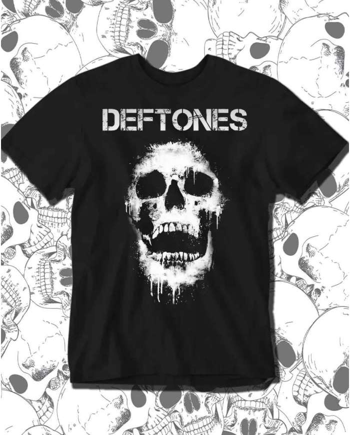 Camiseta Estampada Deftones Skull White 🤟 Calidad Premium