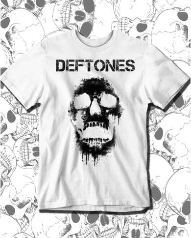 Camiseta Estampada Deftones Skull White 🤟 Calidad Premium