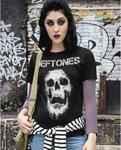 Camiseta Estampada Deftones Skull White 🤟 Calidad Premium