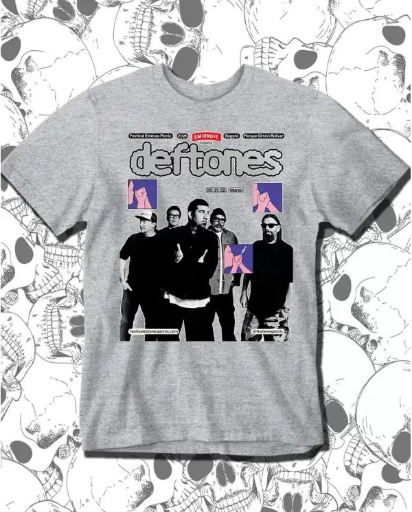 Camiseta Estampada Deftones Festival Bogotá 2026 🤟 Calidad Premium