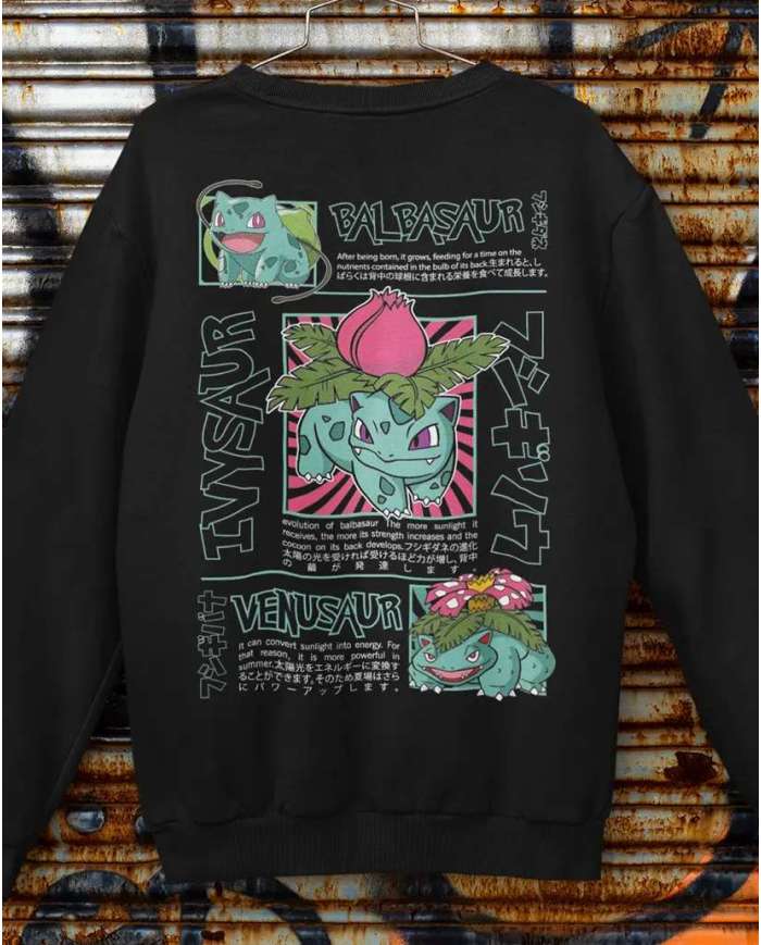 Camiseta Estampada Pokemon Balbasaur 🎮 Calidad Premium