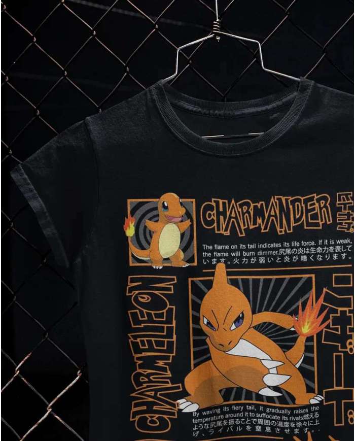 Camiseta Estampada Pokemon Charmander 🎮 Calidad Premium