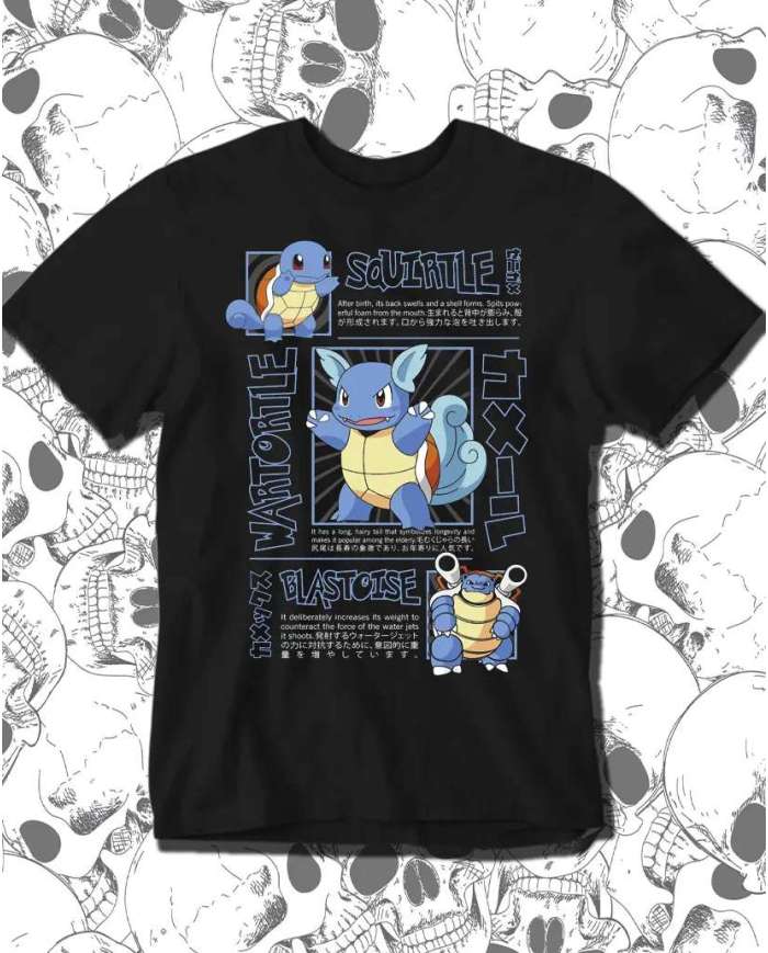 Camiseta Estampada Pokemon Squirtle 🎮 Calidad Premium