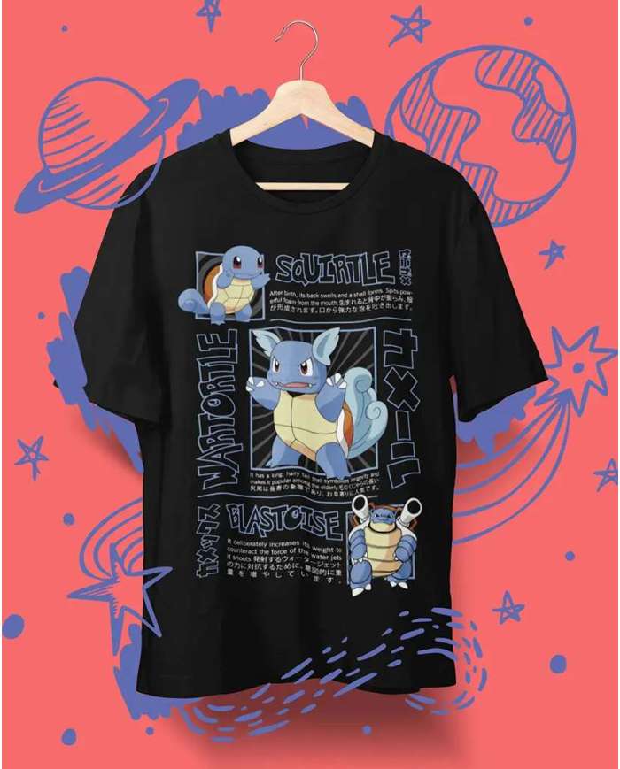 Camiseta Estampada Pokemon Squirtle 🎮 Calidad Premium