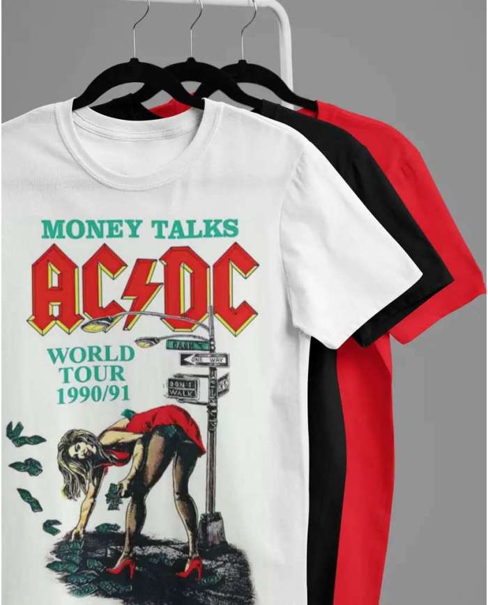Camiseta Estampada ACDC Money Talks 🤟 Calidad Premium