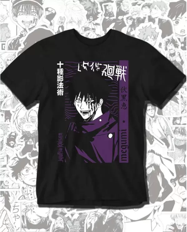 Camiseta Estampada Jujutsu Kaisen Megumi 💥 Calidad Premium
