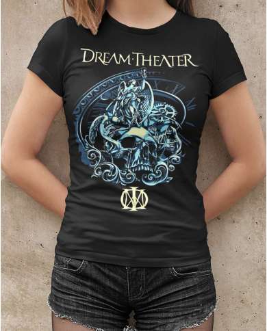 Camiseta Estampada Dream Theater Blue Skull 🎸 Calidad Premium