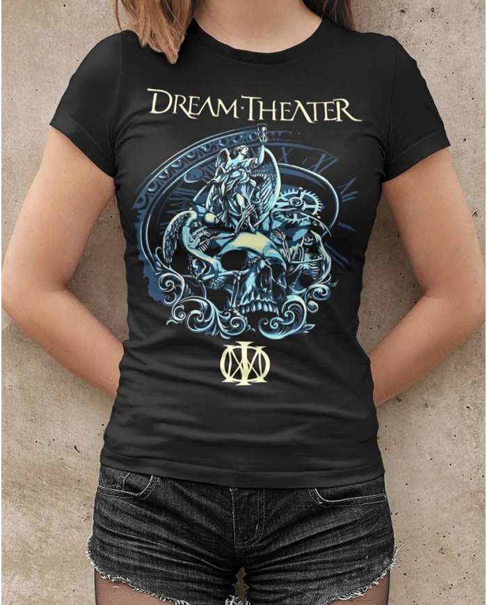 Camiseta Estampada Dream Theater Blue Skull 🎸 Calidad Premium