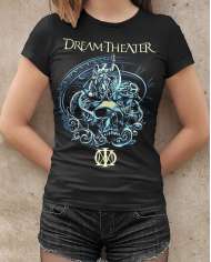 Camiseta Estampada Dream Theater Blue Skull 🎸 Calidad Premium
