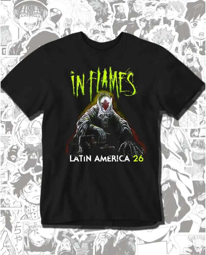Camiseta Estampada In Flames Latin America 26 🎸 Calidad Premium