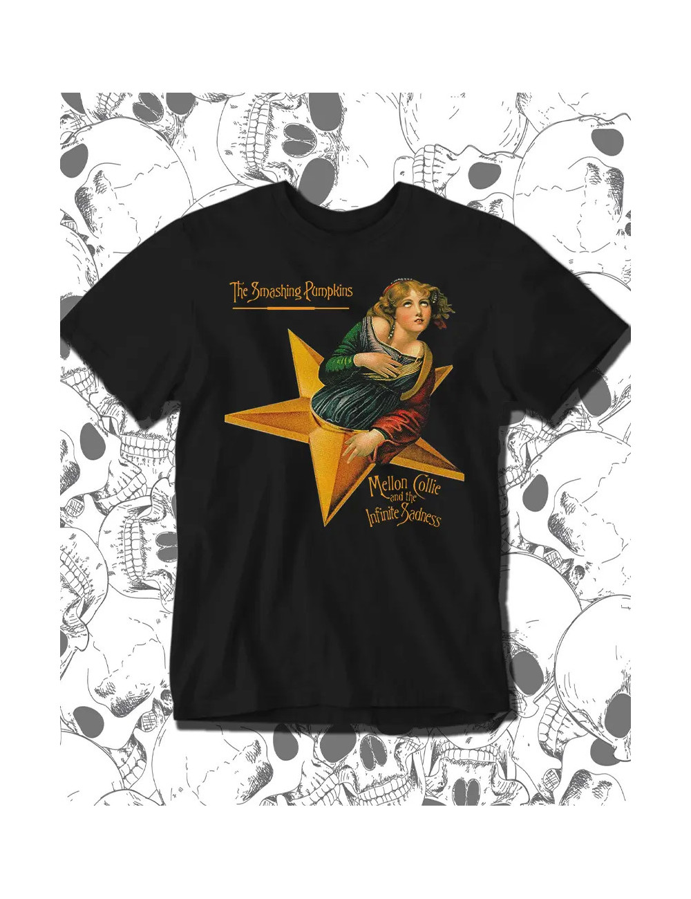 S PROMO Smashing Mellon Coolie And Infinite Sadness Camiseta Negra Hombre S
