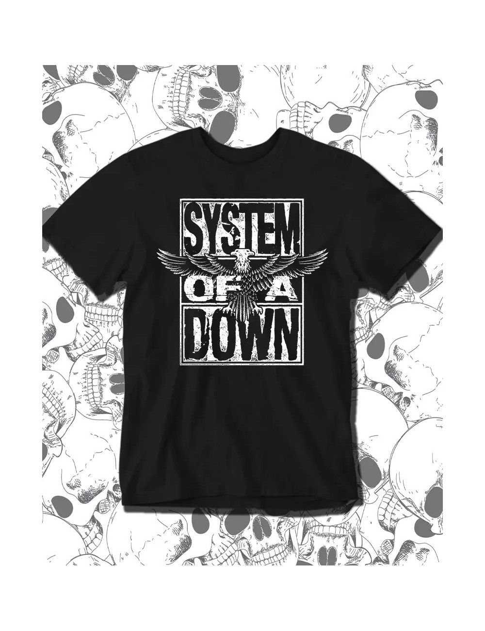 S PROMO  System Of A Down SOAD Eagle Camiseta Negra Hombre S