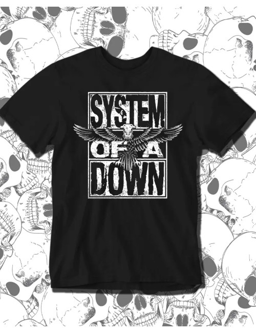S PROMO  System Of A Down SOAD Eagle Camiseta Negra Hombre S