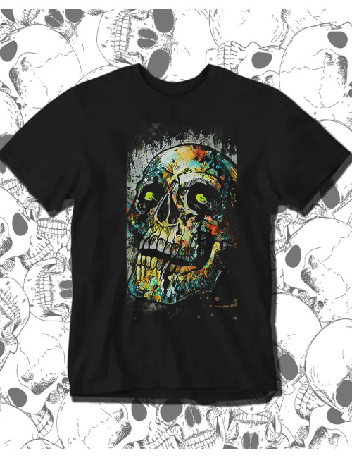 S Paint Skull Camiseta Negra Hombre S Camiseta Negra Hombre S PROMO