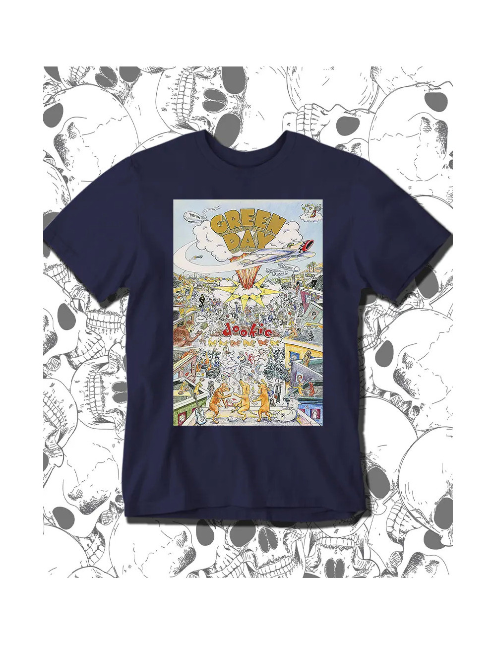 S PROMO Green Day Dookie Camiseta Azul Hombre S