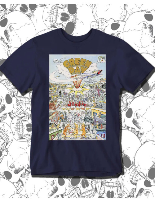 S PROMO Green Day Dookie Camiseta Azul Hombre S