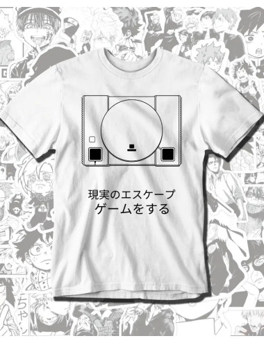 S PROMO Vintage Playstation Camiseta Blanca Hombre S