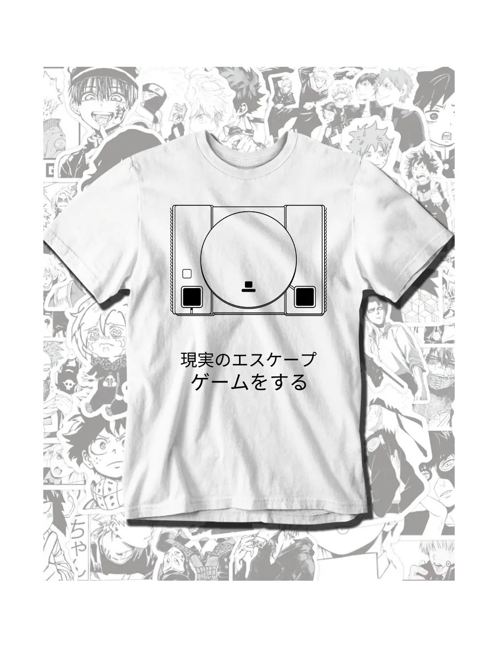 S PROMO Vintage Playstation Camiseta Blanca Hombre S