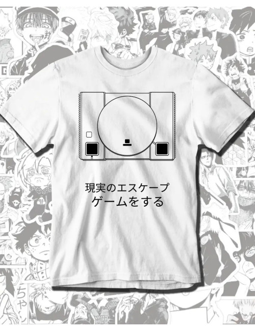 S PROMO Vintage Playstation Camiseta Blanca Hombre S