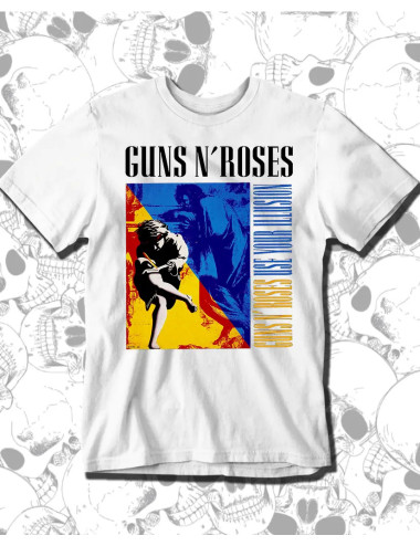 S PROMO  Guns And Roses Use Your Illusion Camiseta Blanca Hombre S