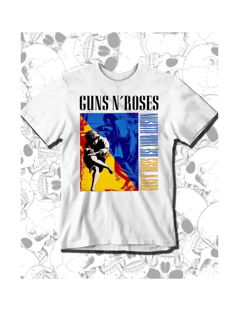 S PROMO  Guns And Roses Use Your Illusion Camiseta Blanca Hombre S