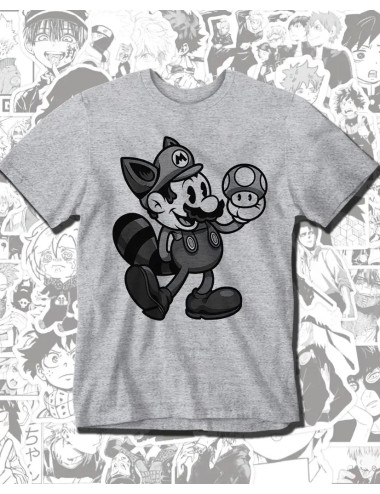 S PROMO  Mario Vintage Camiseta Gris Hombre S