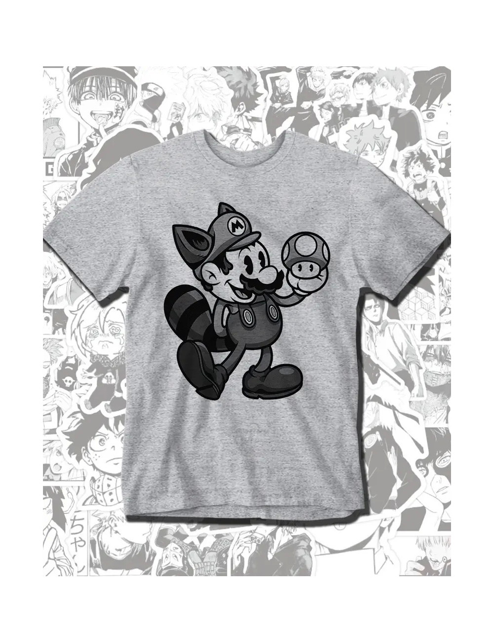 S PROMO  Mario Vintage Camiseta Gris Hombre S