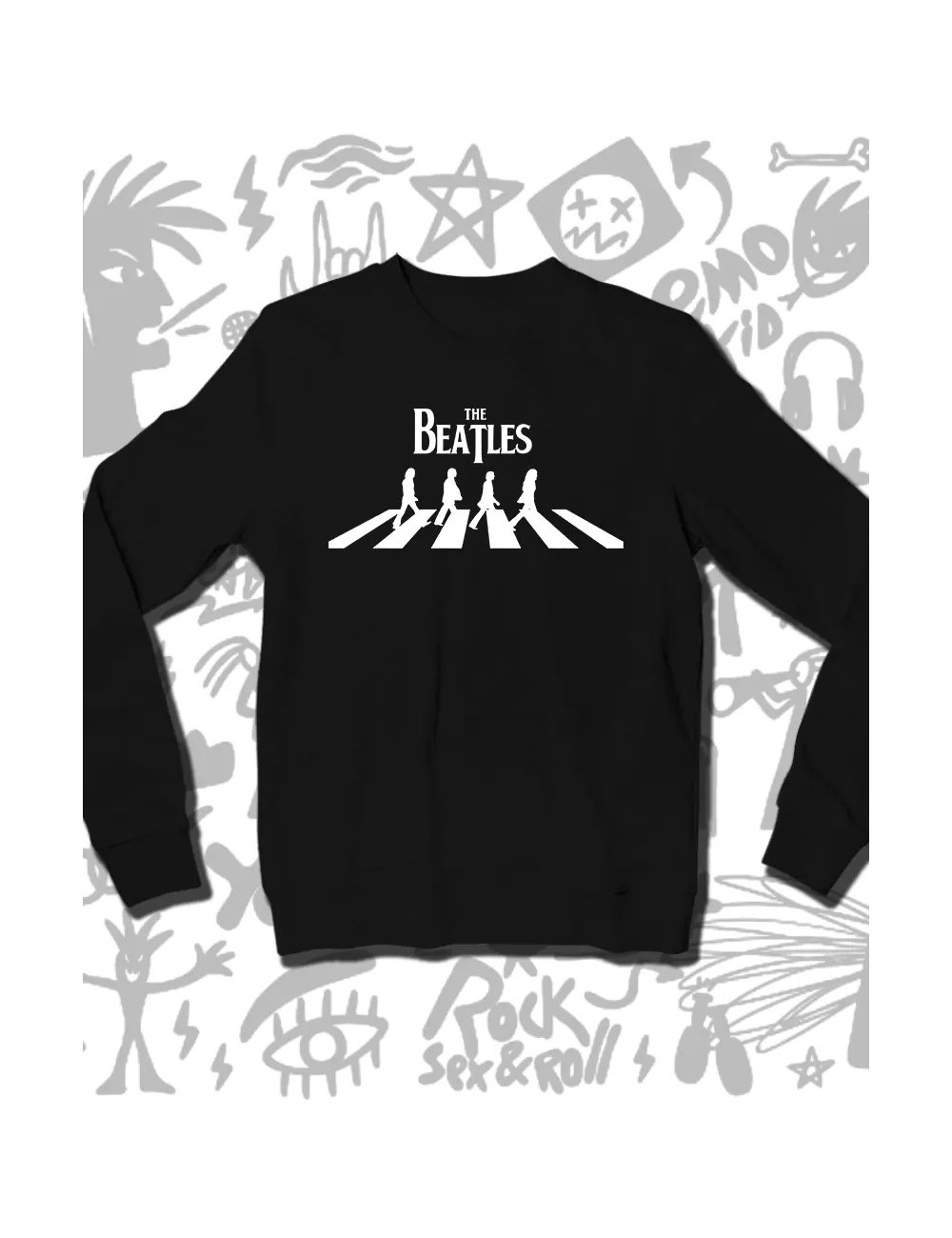 S  PROMO The Beatles Walk Buzo Básico Negro S