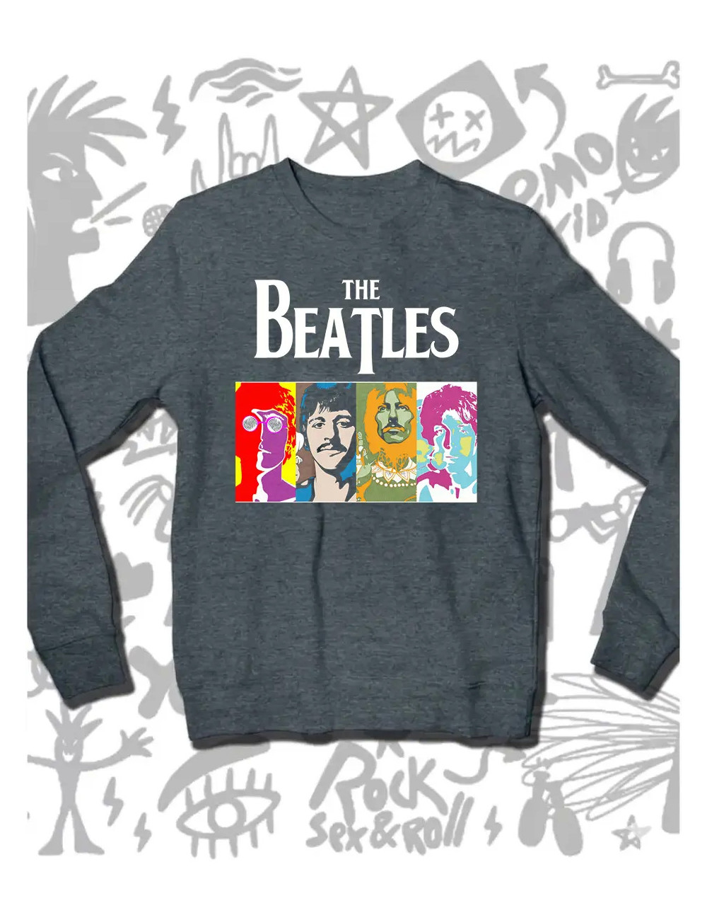 S  PROMO The Beatles Color Gris Oscuro Talla S