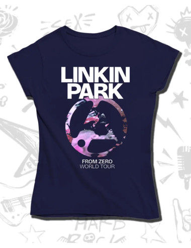 S PROMO Linkin Park From Zero Tour 02 Camiseta Azul Dama S