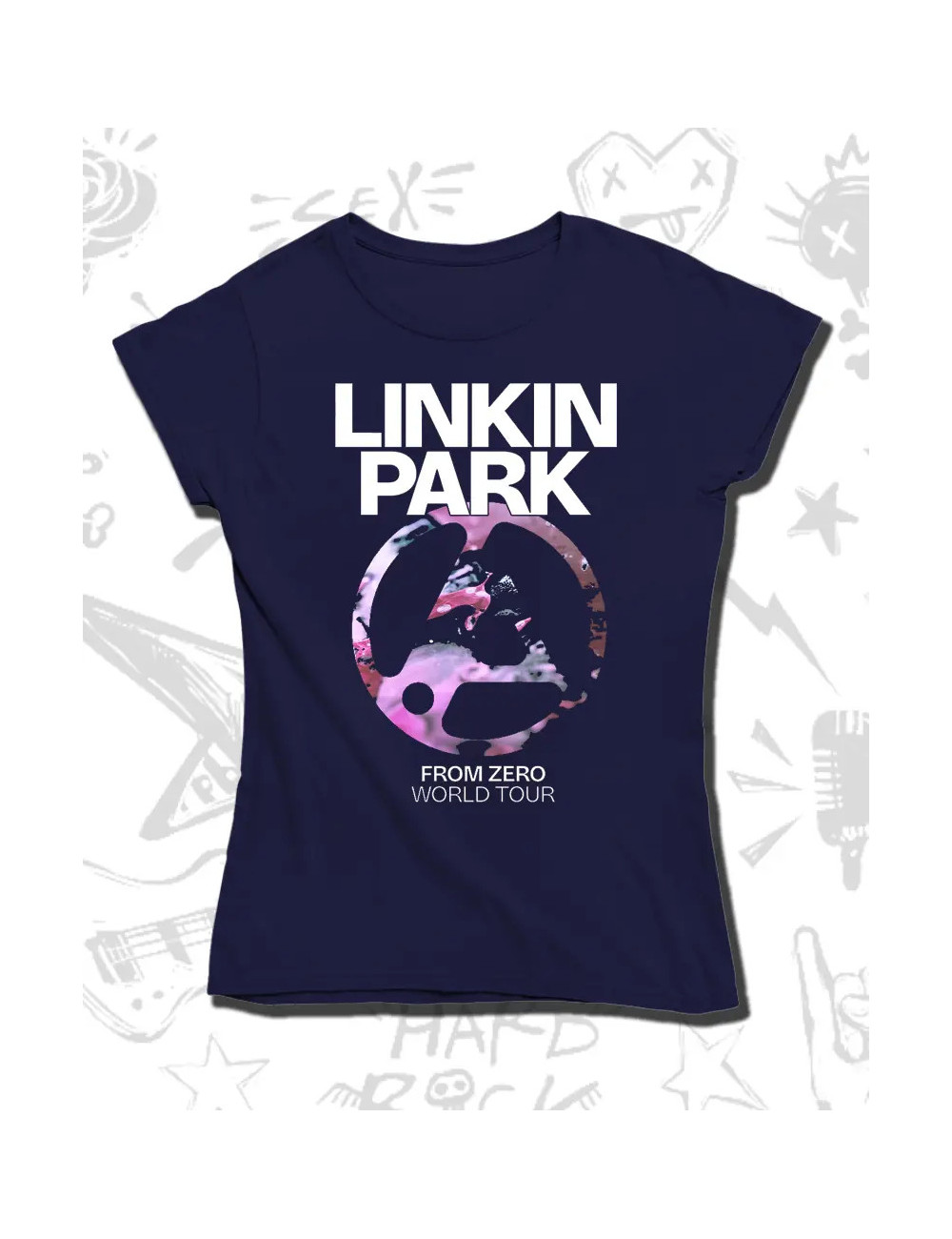 S PROMO Linkin Park From Zero Tour 02 Camiseta Azul Dama S