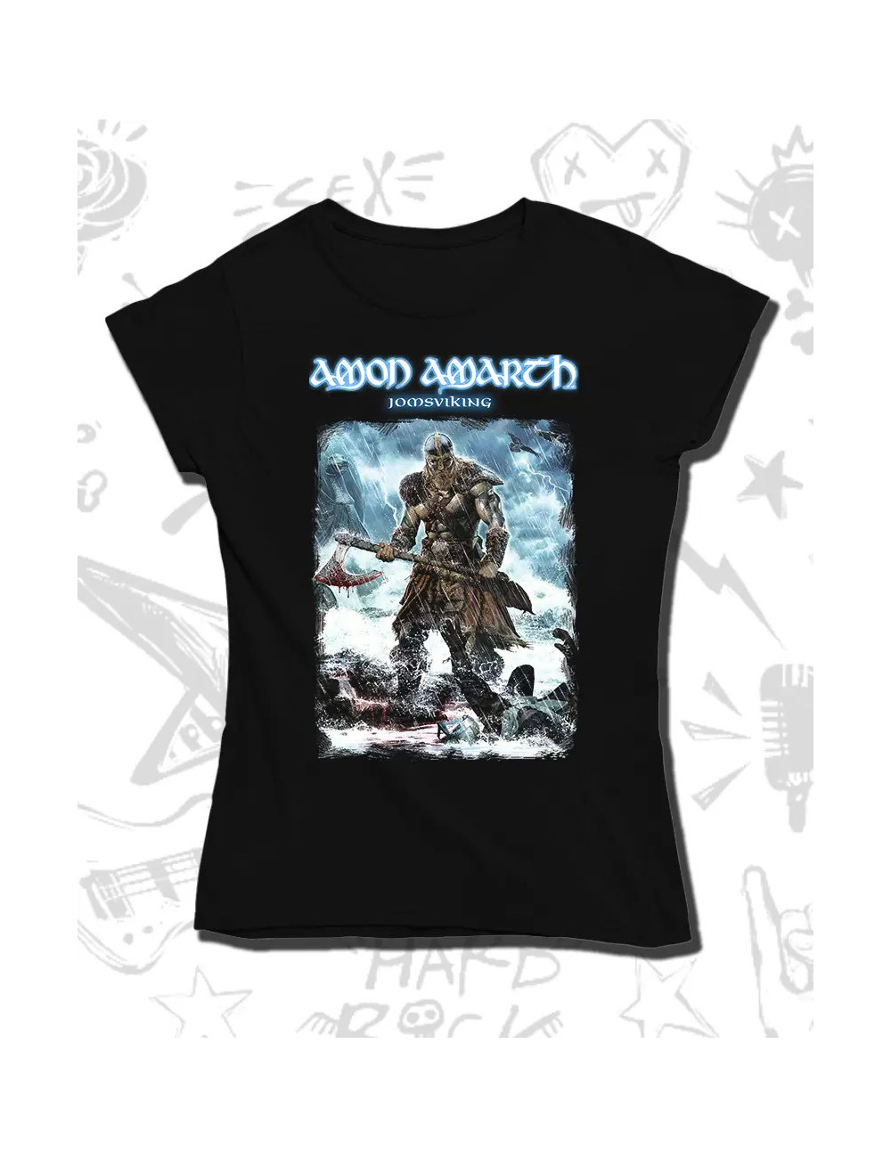 S PROMO Amon Amarth Jomsviking Camiseta Negra Dama S