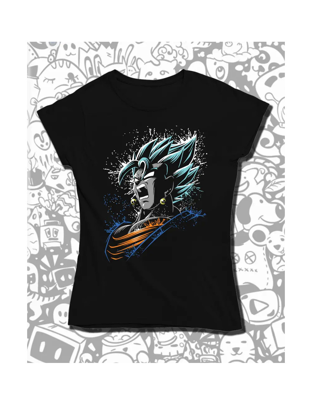 S PROMO Dragon Ball Vegetto 02 Camiseta Negra Dama S