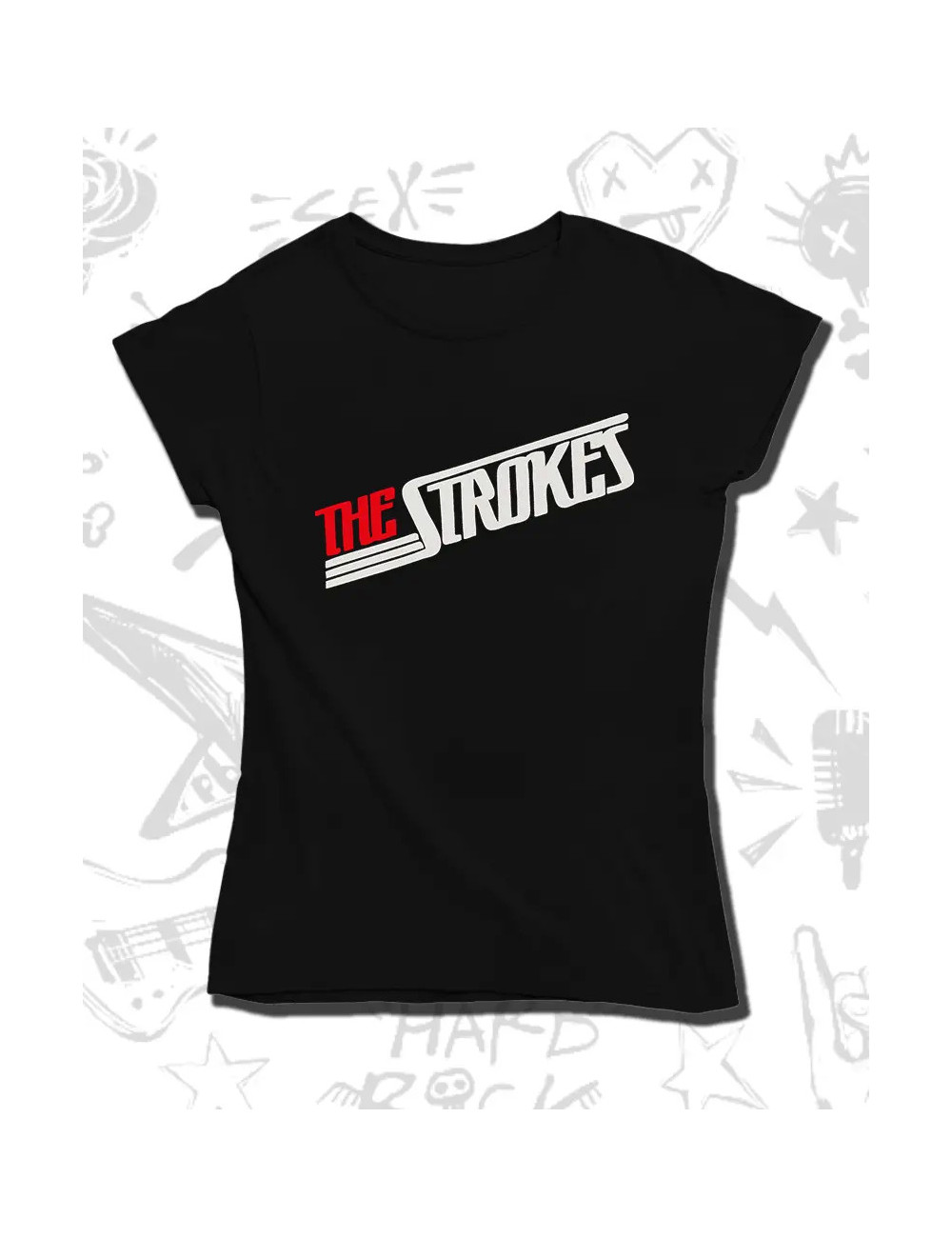 S PROMO The Strokes Logo 02 Camiseta Negra Dama S