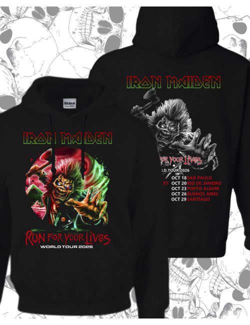 Hoodie Estampado Iron Maiden Run For Your Lives Tour