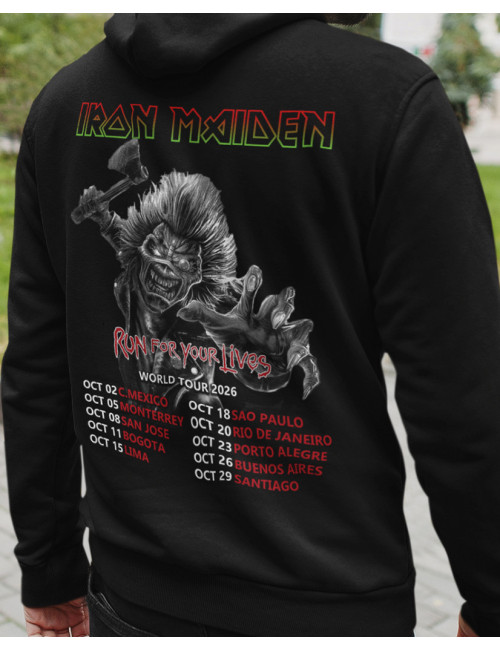 Hoodie Estampado Iron Maiden Run For Your Lives Tour
