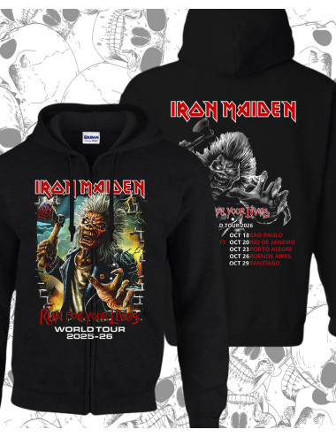 Hoodie Estampado Iron Maiden Run For Your Lives Tour 02