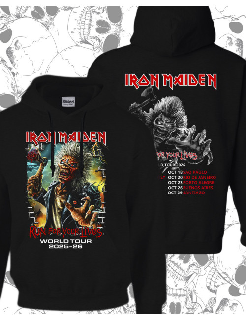 Hoodie Estampado Iron Maiden Run For Your Lives Tour 02