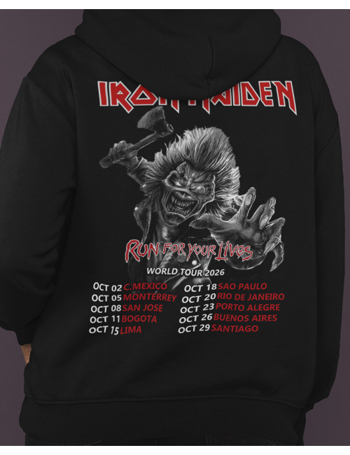 Hoodie Estampado Iron Maiden Run For Your Lives Tour 02