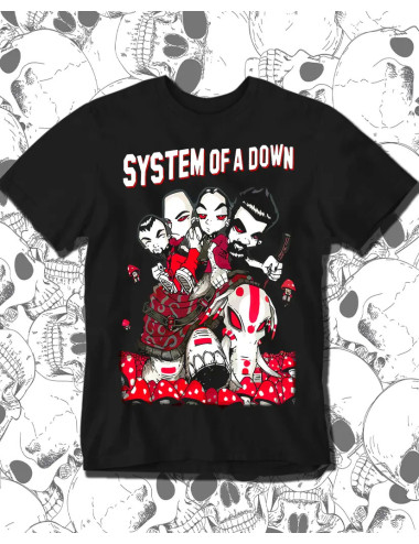 S PROMO  System of a Down Soad Mushrooms Negra Talla S