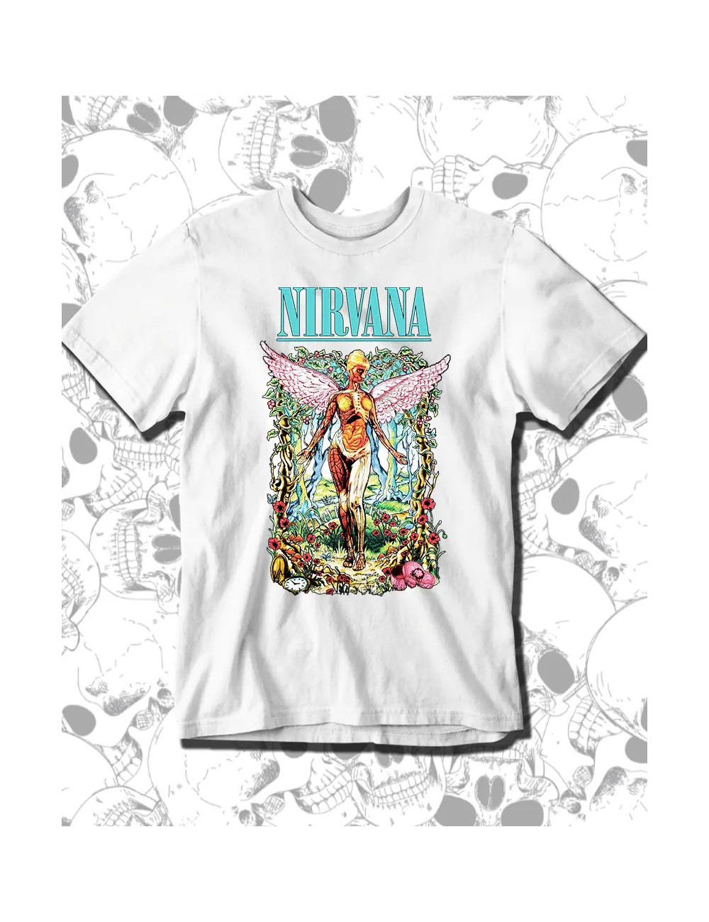 L PROMO Nirvana In utero Blanca Talla L