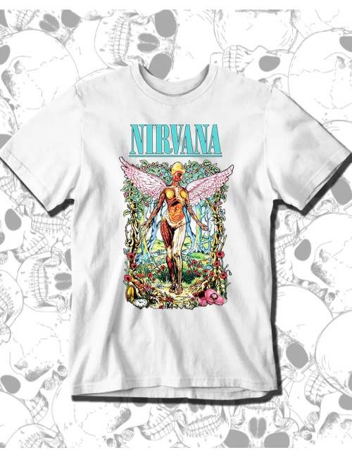 L PROMO Nirvana In utero Blanca Talla L