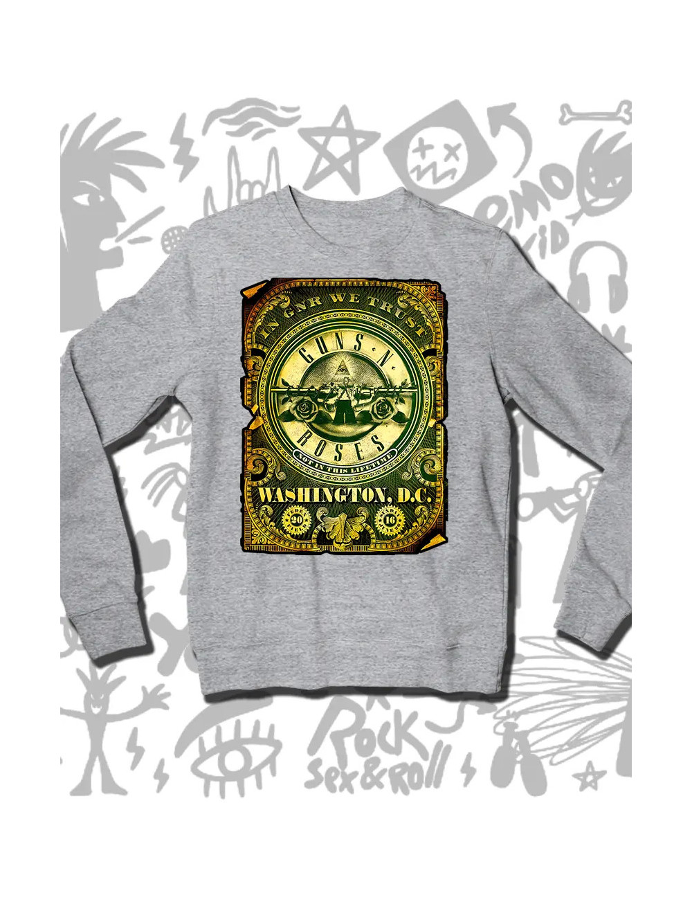 L PROMO BB Guns and Roses Washington Gris Talla L